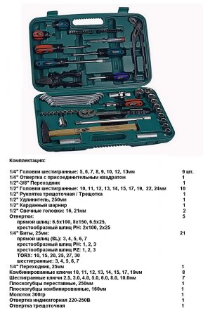 Набор головок и инструментов , 73 предмета
